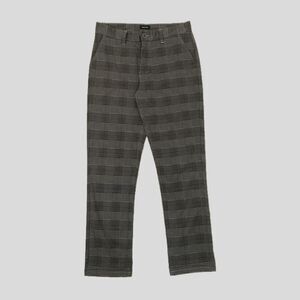 Brixton Gray Plaid Cotton Choice Standard Fit Casual Mens Pants Trousers - 32